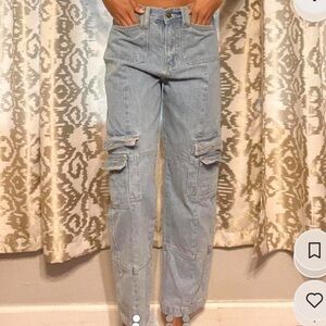 Lioness blue jean cargo pants
